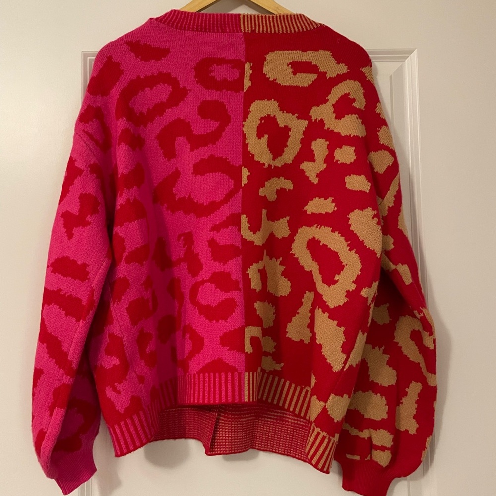 NWT Vestique Depth Leaopard Two tone Multi colored Cardigan Sweater - Picture 12 of 12